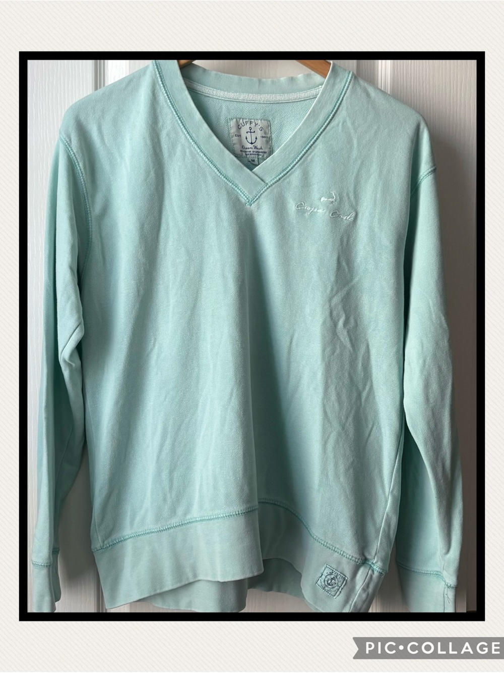 Light Aqua Cuffy’s V-Neck Cape Cod Sweatshirt